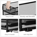 Subekyu 2-Pack 6-Tier Paper Tray Organizer for Desk - Black Mesh File Folder Sorter with Handles, Desk Letter Holder for Office, Home, School Supplies Storage & Organization - Image 6