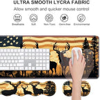 Ergonomic Keyboard Wrist Rest & Mouse Pad Wrist Rest Set, Large XXL Gaming Desk Mat 31.5"x 11.8" with Non-Slip Base, Memory Foam, Easy Typing Pain Relief for Home & Office, American Flag Deer - Image 3