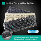 Universal KeyboardCap. Fully Covered Flat Style 0.025mm Waterproof Anti-Dust Desktop Keyboard Cover with Numeric Hospital/Dentist Use (0.025mm [100 Pack]_2) - Image 5