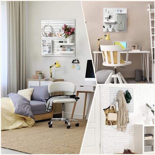 VUSIGN Pegboard Combination Wall Organizer Kit 22" x 22", White - Image 2