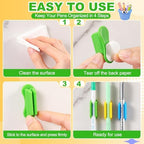 Sherr 48 Pack Adhesive Silicone Pencil Holders Bulk for Desk,Wave,Vibrant - Image 4