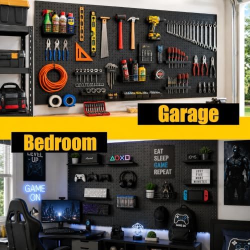 WallPeg Pegboard Kit - 4 Each 24"x16" Peg Board Panels - Made in USA - Mounted Size is 64" x 24" Pegboards Wall Organizer for Walls Home, Garage Tool Storage, Office Organization, Kitchen, Craft Room - Image 6