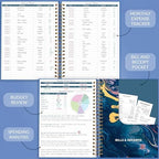 GoGirl Budget Planner & Monthly Bill Organizer with Pockets, Blue - Image 4