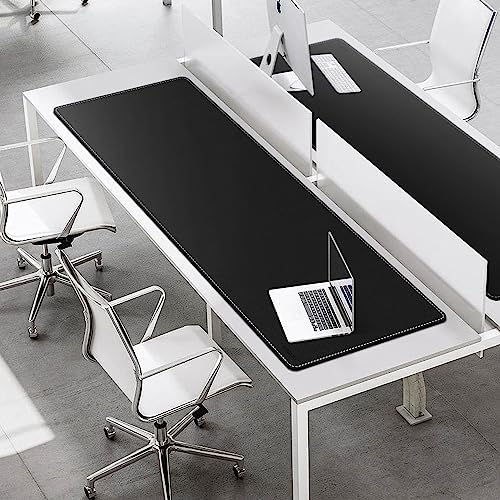 Mydours 67" x 24" Extended PU Leather Gaming Desk Mouse Pad Mat, (Black) - Image 4