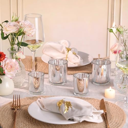 24pcs Assorted Silver Votive Candle Holders for Wedding Table Centerpieces - Image 4