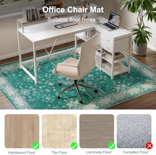 36"x48" Office Chair Mat for Hardwood Floor, Washable Non-Slip Protector - Image 2