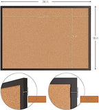 2-Pack Cork Board Bulletin Board 18“ x 24”, Black Wood Framed Corkboard, Office Board for Wall Cork, Large Wall Mounted Notice Pin Board with 32 Push Pins for School, Home & Office - Image 5
