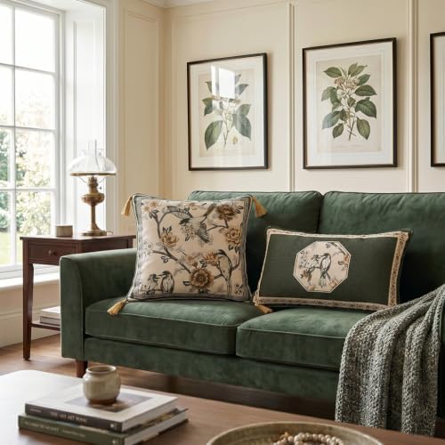 ISAENNE Vintage Linen Rectangle Throw Pillow Cover,Set of 2,20"x12"-Murad E - Image 4