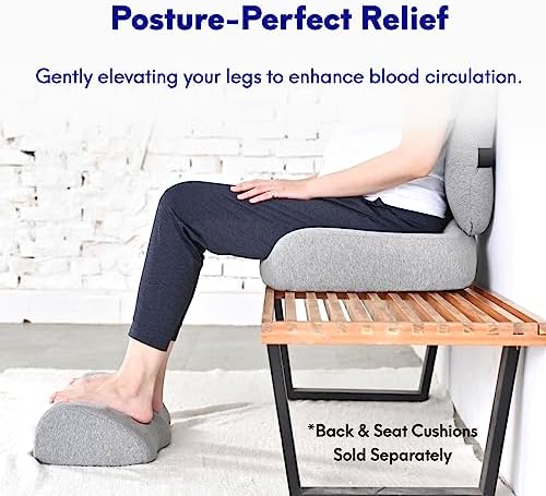 C CUSHION LAB Foot Rest for Under Desk at Work - Adjustable Memory Foam Foot Rest for Office Chair & Gaming Chair - Ergonomic Design for Back & Hip Pain Relief - Wellness Green - Image 3