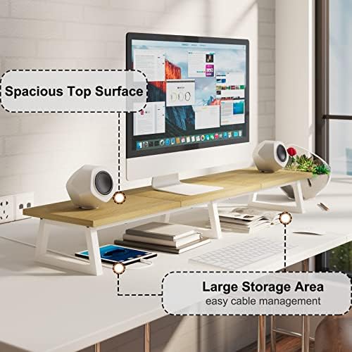 TEAMIX 42 inch Large Dual Monitor Riser, Desk Organizer Stand for TV Laptop - Image 3