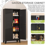 GAIOUS Metal Storage Cabinet, Black Pantry Storage Cabinets with 2 Door - Image 3