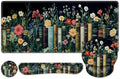 Wildflowers Mouse Pad, Large Desk Mat Extended Nature Botanical Aesthetic Deskpad, 4 PCS Non-Slip Rubber Base Computer Mouse Pads for Work, Game, Office, Home Decor Gifts I Floral Plants Books by NXZGO