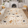 DUKINO 8x10 Area Rug, Washable Dog Rugs for Living Room Soft, Beige Yellow by DUKINO