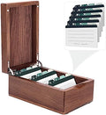 MaxGear Walnut Wood Business Card Organizer for 2.2" x 3.5" Cards by MaxGear