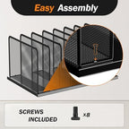 Kuntine.B 7-Section Upright Desk File Organizer Black 1 Pack - Image 3