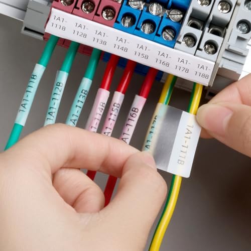 MakeID EP53 Labels, Self-Laminating Wire Wrap for Electrical&Datacom Cable, Integrated PE Labels with Ribbon Cartridge for EP53 Portable Industrial Label Maker - Image 4