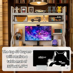 Desktop Bookshelf, Multi-Size pegboard Storage Organizer Rack, Dorm Desk Shelf, Desk Hutch, Desk top Storage Rack, Student Desktop Storage,Desk Shelves for top of des(White, 45.3" Lx9.9 Wx39 H) - Image 4