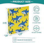 ALAZA Italian Brainrot Meme Tralalero Tralala Shark 2 3 Ring Binder 1.5 Inch Three Ring Office Binders w/clipboard & 3 Pockets, Hold 200 Sheets, 2 pcs - Image 5