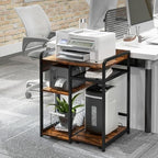3-Tier Printer Stand with Storage Shelf and Power Outlet for Home Office - Image 6