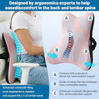 Lumbar Support Pillow, Memory Foam Back Cushion for Car & Office Chair - Pink - Image 3