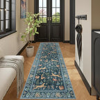 DUKINO 2.6x8 Rug for Hallway, Washable Kitchen Runner Rug Non Slip, Blue - Image 6