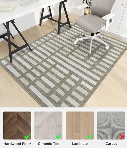 chakme Office Chair Mat for Hardwood Floor, 48"x36" Easy Glide Computer Desk Mat Protector for Rolling Chair Under Desk Rug Nonslip Backing, Machine Wash, (Dark Brown Plaid) - Image 6