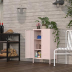 IRONFFICE Storage Cabinet,Metal Cabinets with Doors and Shelves,2 Doors Locker Cabinet with Legs,Metal Locker Storage Cabinets for Tools, Equipment and Office Files,Pink - Image 2