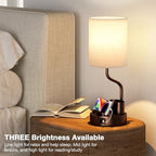 Fenmzee Bedside Lamps for Bedroom Set of 2 - Table Desk Lamp for Nightstand - Image 4