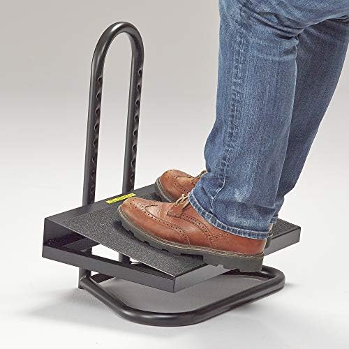 Safco Task Master Adjustable Footrest, 9 Position Textured Platform, Tubular Steel, for Home, Office & Classroom, Black - Image 2