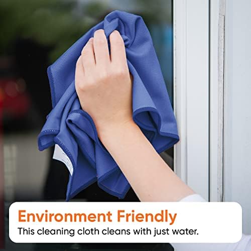 Superio Microfiber Window Cleaning Cloth, Mirror & Glass Miracle Cloth Lint & Streak Free, Washable, Large Eco-Friendly for Cars, Tv Screens, Glasses, Cleans with Plain Water (14x16), 16 Pack - Image 6