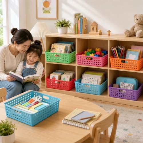 12 Pack Turn‑In Paper Trays for Classroom, Rainbow - Image 6