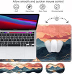 Ergonomic Keyboard Wrist Rest and Mouse Pad Wrist Rest Set, Large XXL Gaming Mousepad 31.5"x 11.8", Memory Foam, Easy Typing Pain Relief, Multifunctional Desk Mat for Office & Home, Mountain Sunrise - Image 3