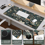 iCasso Desk Cover Mat, 4in1 Floral Large Mouse Pad with Wrist Rest - Image 4