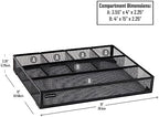 Mind Reader 6-Compartment Drawer Organizer, Metal Mesh Desk Organizer for Office, Kitchen, Utensils, Supplies, Set of 2, Black - Image 3