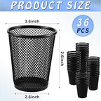 Henoyso 36 Pack Mesh Pencil Holder Wire Mesh Pen Cup Black Pen Holder for Desk Metal Pen Organizer Pencil Cup Marker Holder Makeup Brush Holders for Home Office Supplies Accessories - Image 2