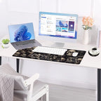Large Keyboard Mouse Pad Set, Extended Mouse Pad+Keyboard Wrist Rest Support, Memory Foam Ergonomic Easy Typing, 4Pcs (31.5×11.8 in) Desk Pad Set for Office Home,Cool Skull - Image 3