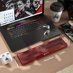 Acrylic Gaming Keyboard Wrist Rest Pad,CNC Process Clear Wrist Rest for Computer Keyboard,Office,PC Gaming,Laptop,Mac,Comfortable,Lightweight,Ergonomic-2 in 1 Red - Image 5