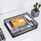 2 Pcs Desk Drawer Organizer, A4 Large Metal Mesh Desk Organizer Tray, Versatile Storage Box Set for Office Home Supplies,13 x 9 inches - Image 5