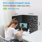 Black 30-Pack Desk Dividers for Students, Waterproof Plastic Study Carrel Divider, Durable Testing Dividers for Classroom Teacher Supplies, Easy to Clean Privacy Shield Folder Boards for Student Desk - Image 3