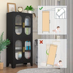 GAIOUS Black Kitchen Pantry Cabinet,Storage Cabinet with Acrylic Glass Door - Image 3