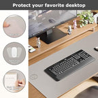 Wireless Charging Mouse Pad Firelison 2 in 1 Leather Multifunctional Office Desk Pad with Non-Slip Rubber Base, Waterproof Desk pad for Computers/Office/Work/Home/Decor（ 36" x 17"Grey - L） - Image 3
