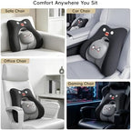 BEBAS Ergonomic Memoery Foam Lumbar Support Pillow for Car & Office, Black - Image 7