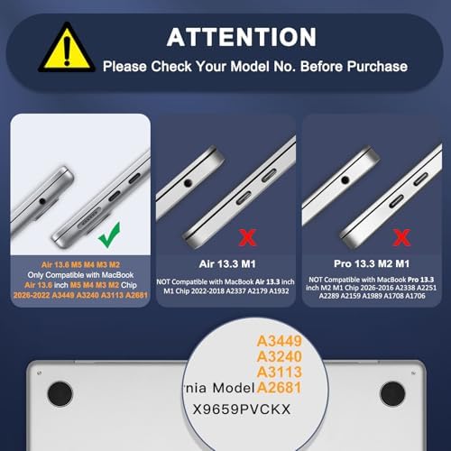 MOSISO Compatible with MacBook Air 13 inch Case M5 2026 M4 M3 M2 2025-2022 - Image 2