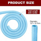 Automotive Wire Loom High Temperature Braided Wire Loom, Split-Sleeve Heat Resistant Wiring Loom Cord Cover for Harness Wires, Self-Wrapping Heavy Duty Cable Management Sky Blue (1/2"-30Feet) - Image 4