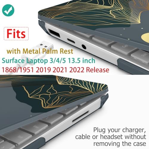 Mektron Case for 13.5" Microsoft Surface Laptop 5/4/3 with Metal Palm Rest Model 1951/1868, 2019/2021/2022 Release Plastic Hard Shell Cover with Screen Protector, Abstract Mountain C112 - Image 3