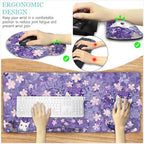 LIMKRIAN Purple Mouse Pad Large Desk Mat Set, Kawaii Cat Gaming Mousepad - Image 5