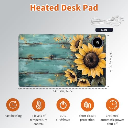Heated Desk Pad & Mouse Pad, 3 Heat Levels, 3-Hour Auto Shut-Off - Image 2