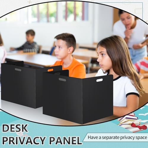 24 Pcs Desk Dividers for Students 14 × 17.5 × 14 Inch Plastic Durable and Waterproof Privacy Folders Shields Test Dividers with Classroom Privacy Boards for School Study Teacher Supplies (Black) - Image 7