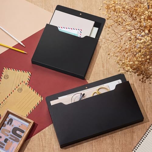 Feifeiya 2 Pcs Magnetic Pocket File Folder for Fridge, Mixed, Black - Image 4