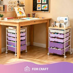 Goovilla Rolling Cart with 5 Drawers for Craft, Art, Dorm, Office, Purple - Image 7